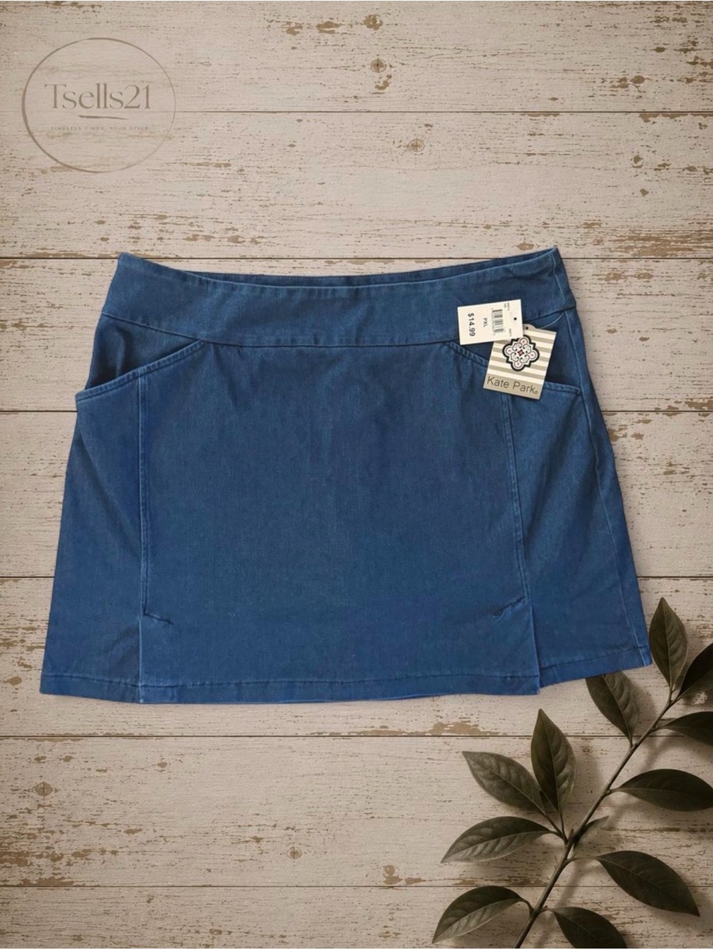 NWT Kate Park Blue Active Skort / Mini Skirt - Size PXL